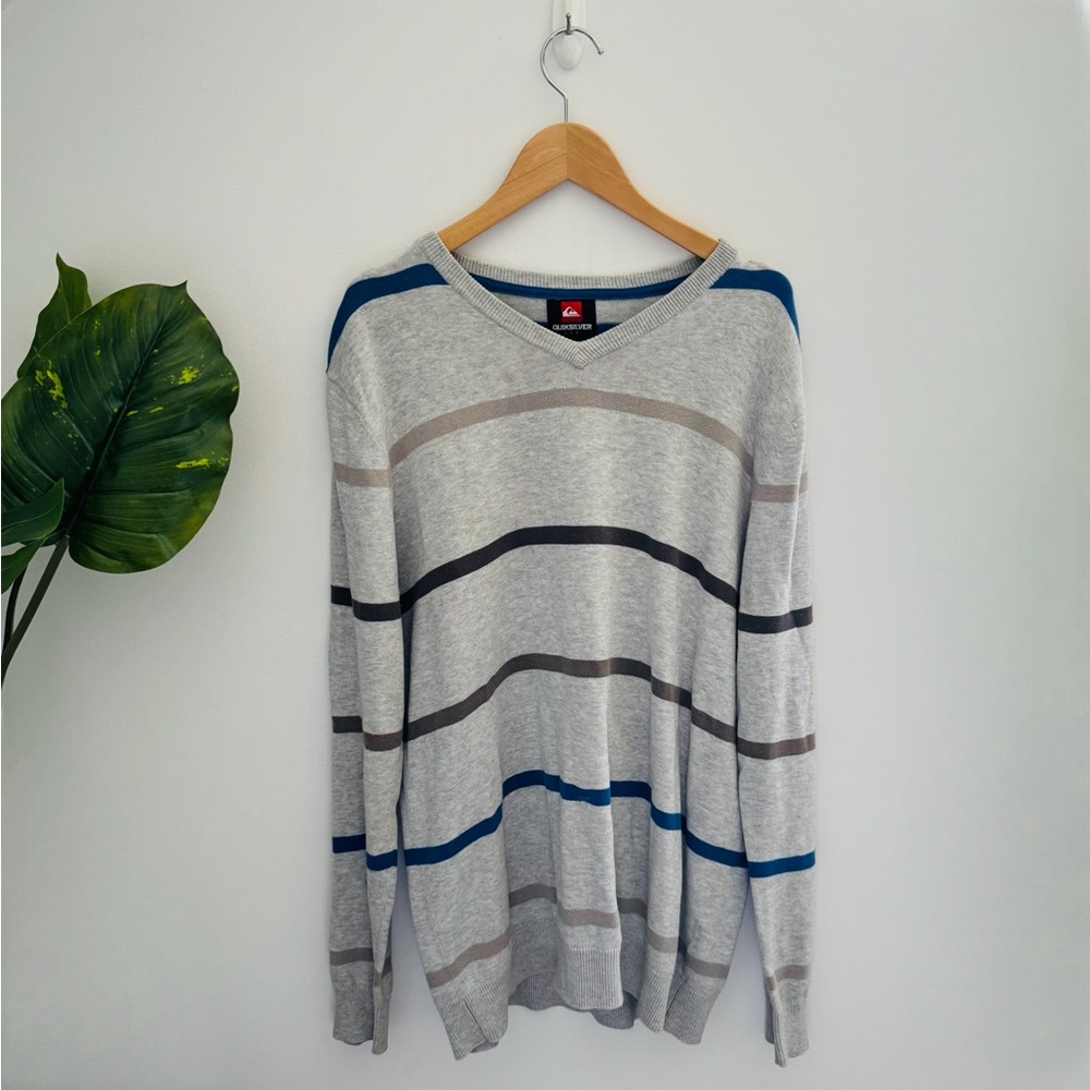 QUICKSILVER | Unisex Striped Crewneck Sweater Large
